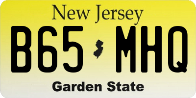 NJ license plate B65MHQ