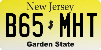 NJ license plate B65MHT