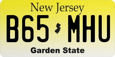 NJ license plate B65MHU