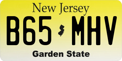 NJ license plate B65MHV