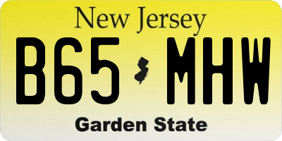 NJ license plate B65MHW