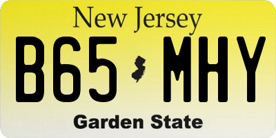 NJ license plate B65MHY