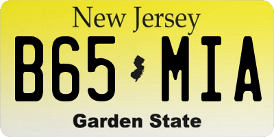 NJ license plate B65MIA
