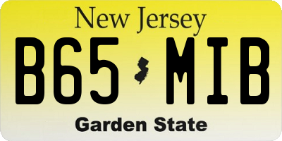 NJ license plate B65MIB