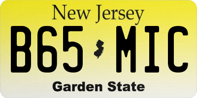 NJ license plate B65MIC