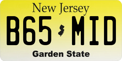NJ license plate B65MID