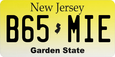 NJ license plate B65MIE