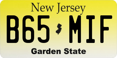 NJ license plate B65MIF