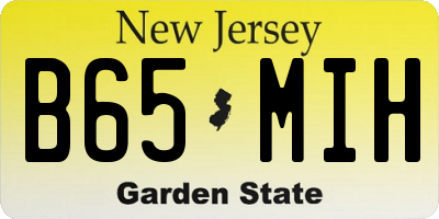 NJ license plate B65MIH
