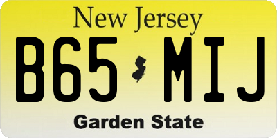 NJ license plate B65MIJ