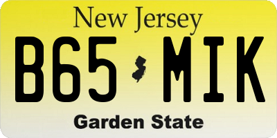 NJ license plate B65MIK