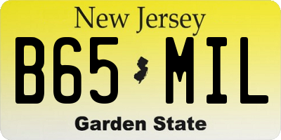 NJ license plate B65MIL