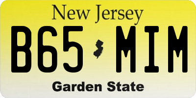 NJ license plate B65MIM