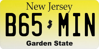 NJ license plate B65MIN