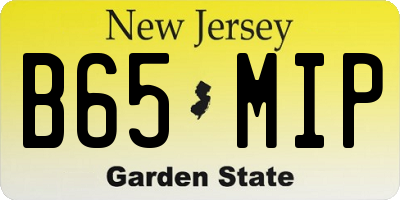 NJ license plate B65MIP