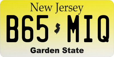 NJ license plate B65MIQ