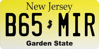 NJ license plate B65MIR