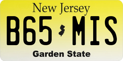NJ license plate B65MIS