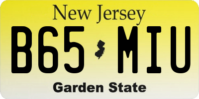 NJ license plate B65MIU