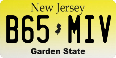 NJ license plate B65MIV