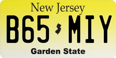 NJ license plate B65MIY