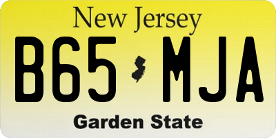NJ license plate B65MJA