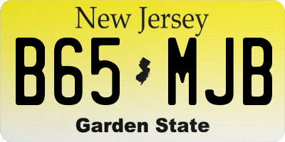 NJ license plate B65MJB