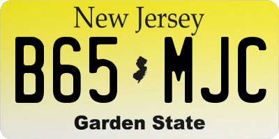 NJ license plate B65MJC