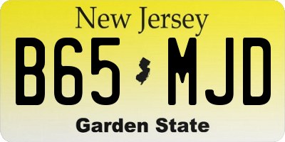 NJ license plate B65MJD