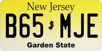 NJ license plate B65MJE