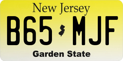 NJ license plate B65MJF