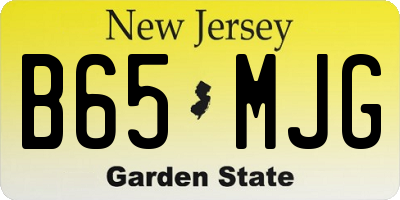NJ license plate B65MJG