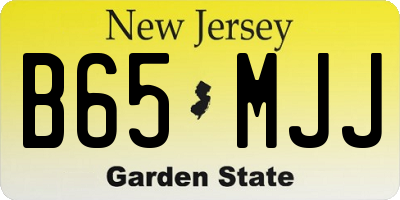 NJ license plate B65MJJ