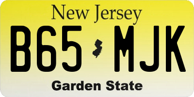 NJ license plate B65MJK