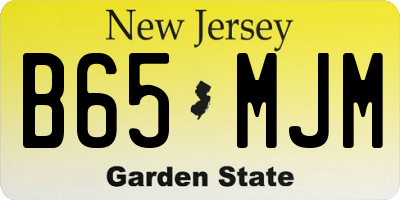 NJ license plate B65MJM