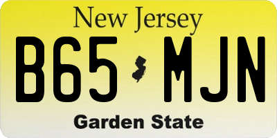 NJ license plate B65MJN