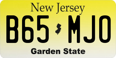 NJ license plate B65MJO