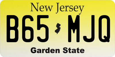 NJ license plate B65MJQ