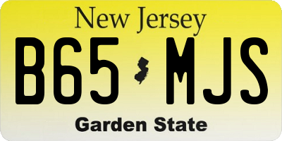 NJ license plate B65MJS