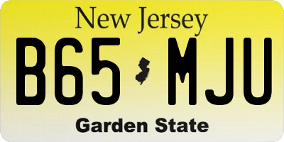 NJ license plate B65MJU