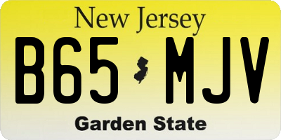 NJ license plate B65MJV