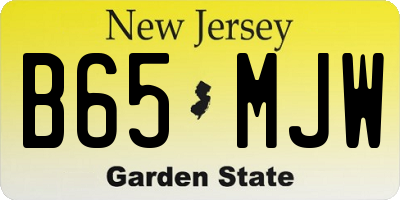NJ license plate B65MJW