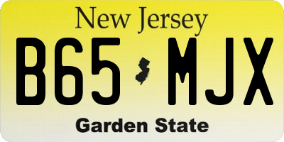 NJ license plate B65MJX