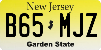 NJ license plate B65MJZ