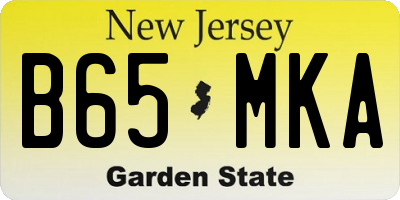 NJ license plate B65MKA