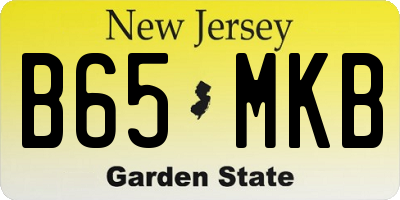 NJ license plate B65MKB