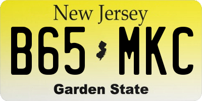 NJ license plate B65MKC