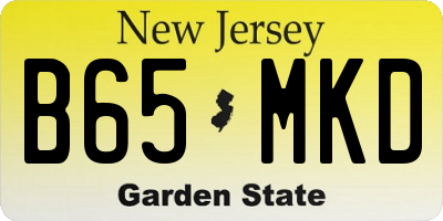 NJ license plate B65MKD