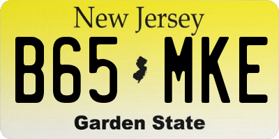 NJ license plate B65MKE