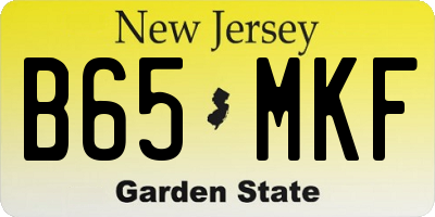NJ license plate B65MKF